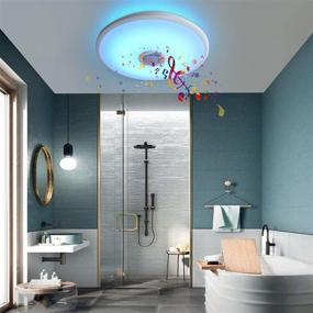 img 1 attached to 36W LED Music Ceiling Light: Upgraded Modern Fixtures with Bluetooth Speaker, Remote Control, and RGB Color Changing 3000-6000K - Waterproof Ceiling Lamp IP44 for Bathroom & Children's Room