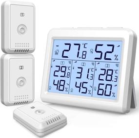 img 4 attached to 🌡️ AMIR Indoor Outdoor Thermometer with 3 Wireless Sensors and LCD Backlight: A Reliable Temperature Humidity Monitor for Home, Office, and Baby Room