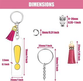 img 1 attached to 🔑 140 PCS Acrylic Keychain Blanks Set - Perfect for DIY Crafts, Sublimation Vinyl Projects with Clear Acrylic Blanks, Keychain Tassels, Rings, Jump Rings, Charms