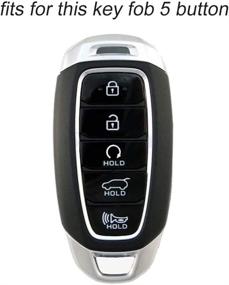 img 1 attached to Чехол для брелока Lcyam Key Fob из силикона, совместимый с ключом Hyundai Palisade Elantra 2020 2021 2022 для бесключевого запуска с пятью кнопками (черный красный)