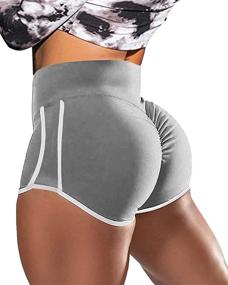 img 4 attached to 🩳 Gafeng Women's Scrunch Butt Shorts - Booty Lift, Ruched High Waist, Workout Yoga Running Leggings
