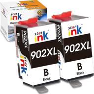 🖨️ st@r ink hp 902xl 902 xl compatible ink cartridge replacement (latest chip) for officejet 6978 6968 6958 6979 6962 6954 6960 6970 6975 printer - black, 2 packs logo