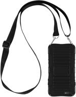 e-tree crossbody lanyard case for iphone 6/6s with kickstand stand - shockproof dual layered, anti-lost detachable neck strap - ideal for outdoors, kids, elderly - black logo