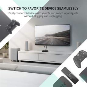 img 2 attached to UGREEN HDMI переключатель 4K: Первоклассный 3-портовый хаб-сплиттер для ПК, ноутбука и игровых консолей - Полное HD 1080P, совместим с 3D - Включает пульт ДУ с ИК-управлением