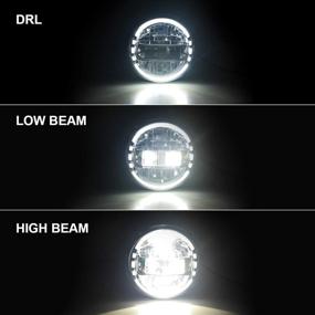 img 1 attached to 🔦 Top-rated 7" Round LED Headlight Headlamps with DRL High Low Beam for Jeep Wrangler JK TJ LJ 97-2018 Hummer H1 H2 - Black