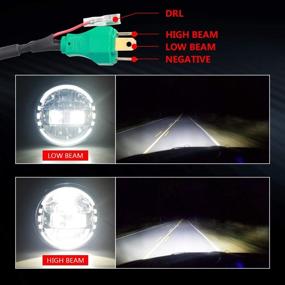 img 3 attached to 🔦 Top-rated 7" Round LED Headlight Headlamps with DRL High Low Beam for Jeep Wrangler JK TJ LJ 97-2018 Hummer H1 H2 - Black