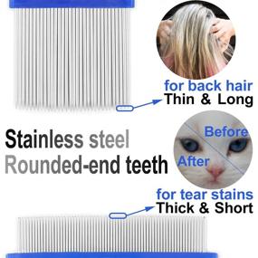 img 2 attached to 🐱 MoHern's 6 Pcs Cat Combs: Effective Dog and Cat Combing Tools for Tear Stains, Floating Hair, and Dandruff Removal