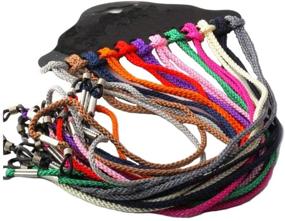 img 1 attached to 12-Pack Colorful Nylon Braided Eyeglass Cord Reading Sunglass Neck Strap - Eyewear Retainer Rope Holder, 23.6 Inches