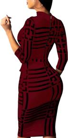 img 2 attached to 👗 Stylish Bodycon Turtleneck Stripes Bandage Suiting Women's Clothing: For Fashion-forward Females