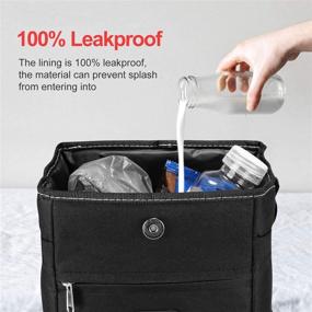 img 1 attached to 🚗 Reserwa Car Trash Can with Lid and Storage Pocket: Leakproof Car Garbage Can for Vehicles, Portable Auto Car Trash Bag for Hanging or Mounting, 2 Gallon Car Organizer with Adjustable Straps, Storage Car Accessories