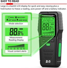 img 3 attached to 🌊 Advanced Pinless Moisture Meter for Wood, Drywall, and Concrete - Digital Wall Sensor for Detecting Mold, Moisture in Lumber, Firewood, and Building Materials