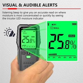 img 1 attached to 🌊 Advanced Pinless Moisture Meter for Wood, Drywall, and Concrete - Digital Wall Sensor for Detecting Mold, Moisture in Lumber, Firewood, and Building Materials