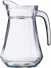 img 1 attached to 🥛 1320ml (40oz) Elegant Glass Pitcher With Lid and Handle - High-Quality Drinkware for Ice Coffee, Water, Punch, Lemonade, Juice, Milk - Cold Drink Jug (1.3ml)