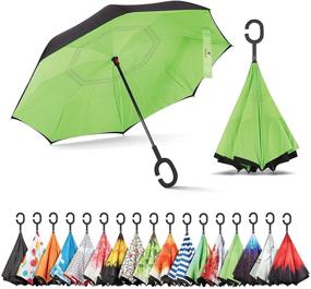 img 4 attached to Sharpty Windproof Umbrellas: Optimal Protection in Black and Green