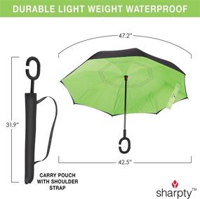 img 2 attached to Sharpty Windproof Umbrellas: Optimal Protection in Black and Green