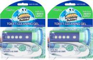 🚽 scrubbing bubbles toilet bowl cleaning gel starter kit with dispenser and gel, glade rainshower scent, 6 stamps per pack, set of 2 (12 stamps in total) logo