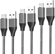 🔌 set of three 10-foot braided nylon usb charging cables for samsung tablets - compatible with galaxy tab a 10.1 (2016), 8.0 (2015, 2018), tab e, s2, tab 4, tab a 9.7, 7.0 (2016) logo