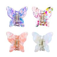 acetate resin butterfly hair claw clips - medium french design 4-pack - hair accessories for women and girls - 2.3 inch butterfly clips logo