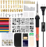 wood burning kit 96 pcs, professional woodworking tool set with soldering iron, adjustable temperature 200~450 ℃ for diy wooden kits carving/embossing, including carving soldering tips logo