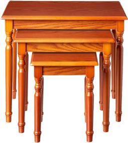 img 2 attached to 🏠 Frenchi Home Furnishing Nesting Table Set: Stylish 3-Piece Furniture Ensemble