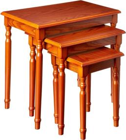 img 4 attached to 🏠 Frenchi Home Furnishing Nesting Table Set: Stylish 3-Piece Furniture Ensemble