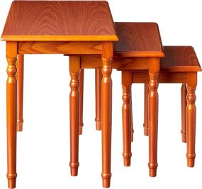 img 3 attached to 🏠 Frenchi Home Furnishing Nesting Table Set: Stylish 3-Piece Furniture Ensemble