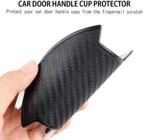 img 3 attached to 🚘 Protect Your Car Door Cups with LECART Premium Carbon Fiber-like 3D Stickers! Universal Auto Door Cup Scratch Protectors for BENZ, AUDI, JEEP, BMW, LEXUS, FORD, BUICK SUV Truck - Black