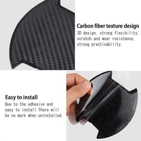 img 2 attached to 🚘 Protect Your Car Door Cups with LECART Premium Carbon Fiber-like 3D Stickers! Universal Auto Door Cup Scratch Protectors for BENZ, AUDI, JEEP, BMW, LEXUS, FORD, BUICK SUV Truck - Black