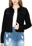 👗 fashionmille classic stretch jacket fwj1029 dk denim m - stylish women's clothing for coats, jackets & vests logo