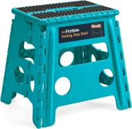 🌊 flottian 13" folding step stool: non-slip, compact, 300 lbs capacity - ocean blue logo