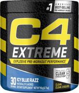 💪 c4 extreme icy blue razz pre workout powder - energy supplement for men & women with 200mg caffeine, beta alanine, and creatine - 30 servings logo