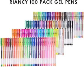 img 3 attached to 🖌️ 100 Color Gel Pens Set - Fine Point Colored Markers with 40% Extra Ink - Ideal for Adult Coloring Books, Drawing, Doodling, Scrapbooking, and Journaling - Teacher Supplies