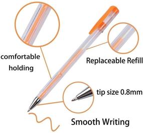 img 1 attached to 🖌️ 100 Набор гелевых ручек - Маркеры с тонким наконечником и 40% дополнительным чернилом - идеально подходят для раскрашивания для взрослых, рисования, скетчинга, скрапбукинга и ведения дневника - Учительские принадлежности