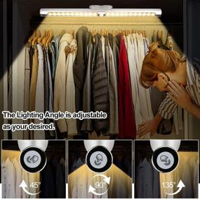 img 2 attached to 💡 Rechargeable 22-LED Motion Sensor Closet Lights: Wireless Under Cabinet Lighting by CFGROW for Bed Stairs Kitchen Wardrobe Hallway