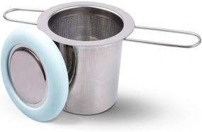 img 4 attached to 🍵 Fenshine Tea Infuser: Stainless Steel Strainer with Folding Handle & Fine Mesh for Loose Leaf Tea Brewing (Light Blue)