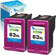 inkworld remanufactured 63xl ink cartridge replacement for hp 63 - 2 colors | envy 4520 3634 officejet 5200 5222 3830 5252 4650 5258 4655 4652 5255 deskjet 3636 1111 3630 1112 3637 3632 printer logo