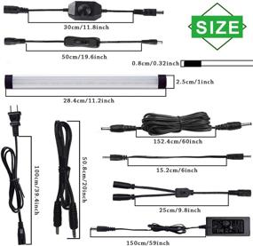 img 2 attached to 💡 AIBOO LED Under Cabinet Lighting Kit, Plug-in Strip Lights with Dimmer Switch for Kitchen Counter, Closet, Bedroom Illumination (24W-8 Bars Kit-6000K)