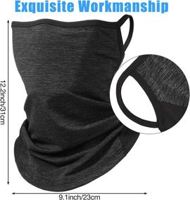 img 3 attached to Versatile 4-Piece Bandanas: Face Scarf with Ear Loops, Rave Cover, Balaclava, and Neck Gaiter for Ultimate Comfort in Women's and Men's Outdoor Sports