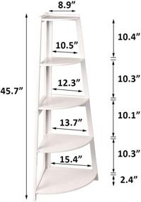 img 2 attached to 📚 GIOIDR Corner Ladder Shelf: A Versatile 5-Tier Wood Look Bookcase and Display Organizer for Every Space!