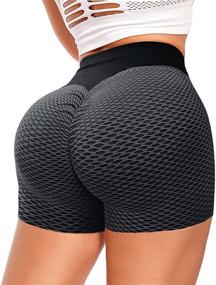 img 4 attached to 🩳 AIMILIA Women Tiktok Booty Shorts: Lift, Tone, and Control with High Waist Tummy Control & Textured Ruched Design for Workout, Running, and Gym