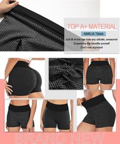 img 2 attached to 🩳 AIMILIA Women Tiktok Booty Shorts: Lift, Tone, and Control with High Waist Tummy Control & Textured Ruched Design for Workout, Running, and Gym