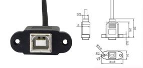 img 3 attached to CERRXIAN 50cm Micro USB 5-pin Male to USB Type B 2.0 🔌 Female Extension Cable with Screw Holes for Data and Charge, Panel Mount Compatible