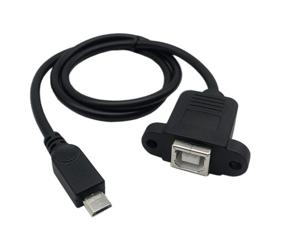 img 4 attached to CERRXIAN 50cm Micro USB 5-pin Male to USB Type B 2.0 🔌 Female Extension Cable with Screw Holes for Data and Charge, Panel Mount Compatible