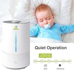 img 1 attached to 🌬️ Bubos Large Room Humidifier with Easy-to-Use Light Button, 360° Nozzle, 4L Ultrasonic Cool Mist for Baby, Whisper-Quiet, Lasts Up to 18hrs, 3 Mist Modes. Includes Auto-Off Function