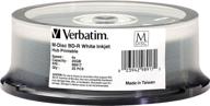 💿 verbatim m disc bd-r 25gb 4x white inkjet hub printable - 25pk spindle: reliable and high-quality discs for data storage logo