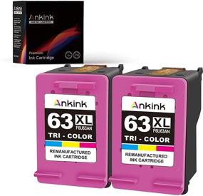 img 4 attached to Ankink Higher Yield 63XL Latest Chip 2 Color Ink Cartridges: Boost Print Quality with HP Ink 63 XL Tricolor for Officejet, Envy, and Deskjet Printer Models