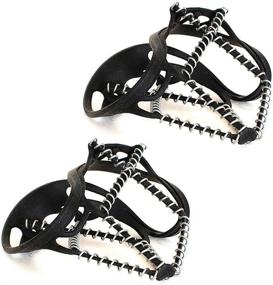 img 2 attached to MOOUS Anti Slip Crampons Traction Cleats Ice Grips with Crampon Spikes for Boots and Shoes - Ice Snow Grippers for Climbing, Hiking, and Mountaineering with Ice Cleats Walk Feature