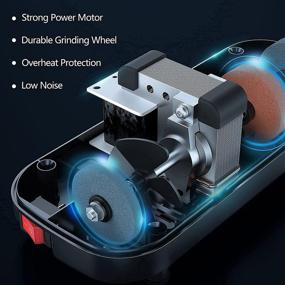 img 2 attached to 🔪 Electric Kitchen Knife Sharpener for Straight Knives and Scissors - Professional 2-Stage Sharpening, Quick and Efficient Blade Restoration, Polishing at a 15 Degree Angle with Non-slip Base