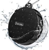 onforu shower speaker: waterproof outdoor bluetooth speaker with suction cup, portable mini wireless speaker with sturdy hook, stereo sound and bluetooth 5.0 for bathroom, pool, beach logo