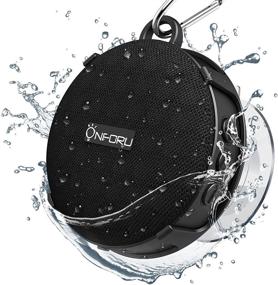 img 4 attached to Onforu Shower Speaker: Waterproof Outdoor Bluetooth Speaker with Suction Cup, Portable Mini Wireless Speaker with Sturdy Hook, Stereo Sound and Bluetooth 5.0 for Bathroom, Pool, Beach